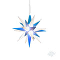 Herrnhuter Stern A1e blau/weiß, ca. 13cm, Plastik, inkl. LED E10