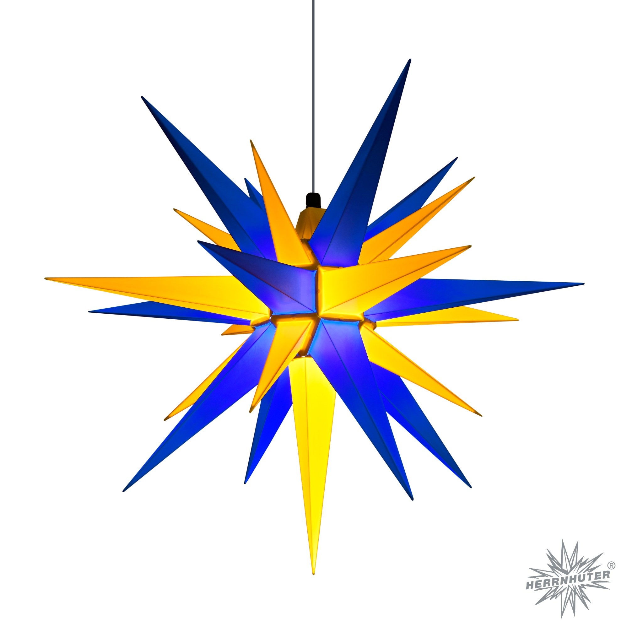 Stern A7 blau/gelb OL, ca. 68cm, Plastik Edition Oberlausitz- blau-gelb A7