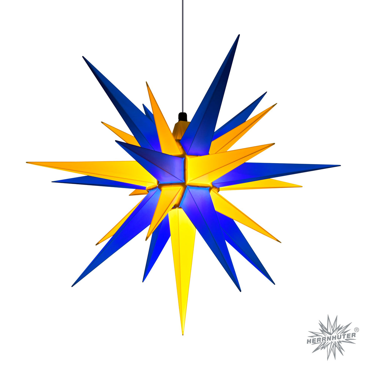 Stern A7 blau/gelb OL, ca. 68cm, Plastik Edition Oberlausitz- blau-gelb A7