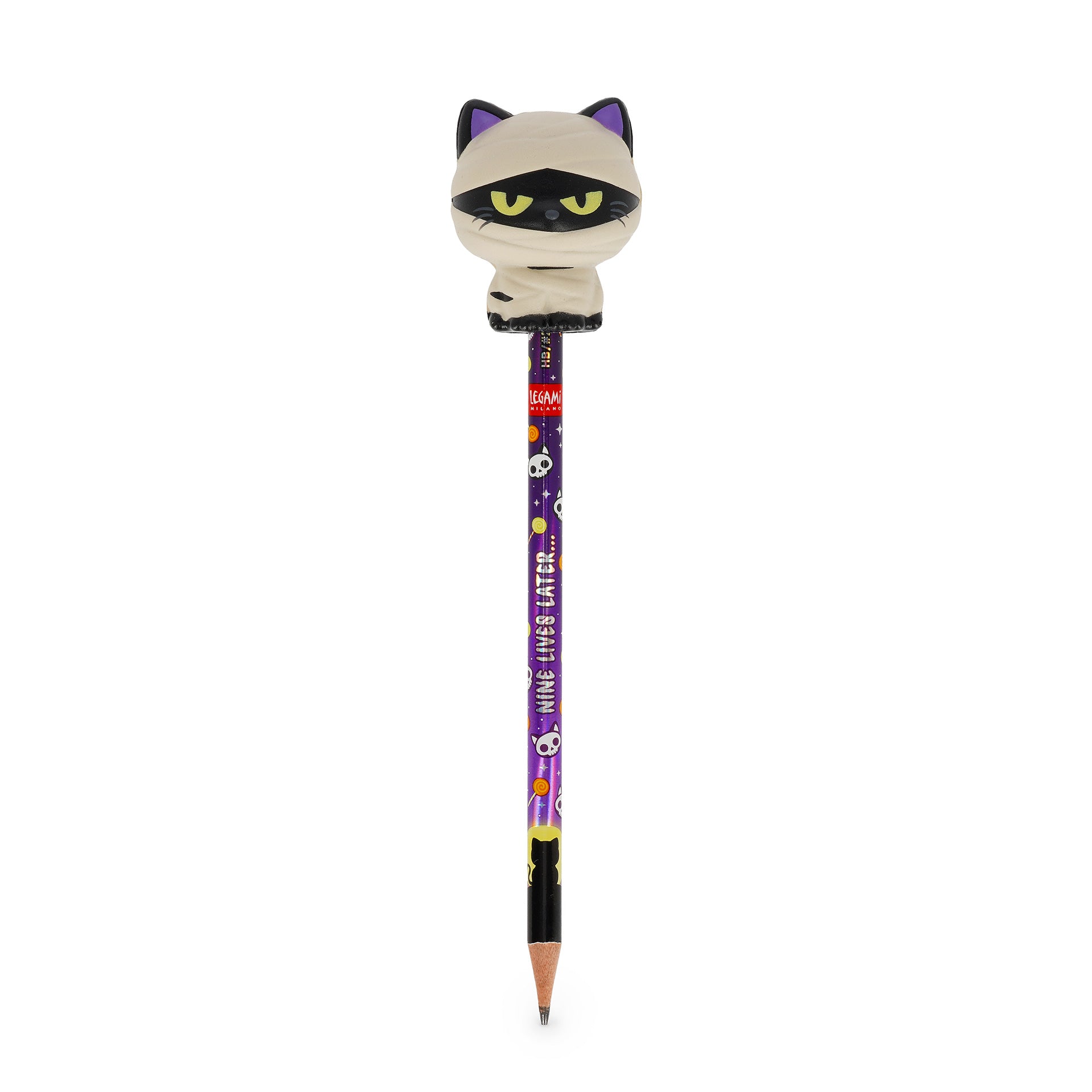 Halloween-Anti-Stress-Bleistift Mummy Cat „Nine Lives Later“ - Squeezies