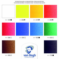 Van Gogh Holzkasten Acrylfarben Basic mit 10 Farben in 40 ml-Tuben + Zubehör