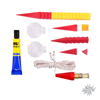 Herrnhuter Stern A1b gelb/rot, Bastler, inkl. LED Plastik, ca. 13cm