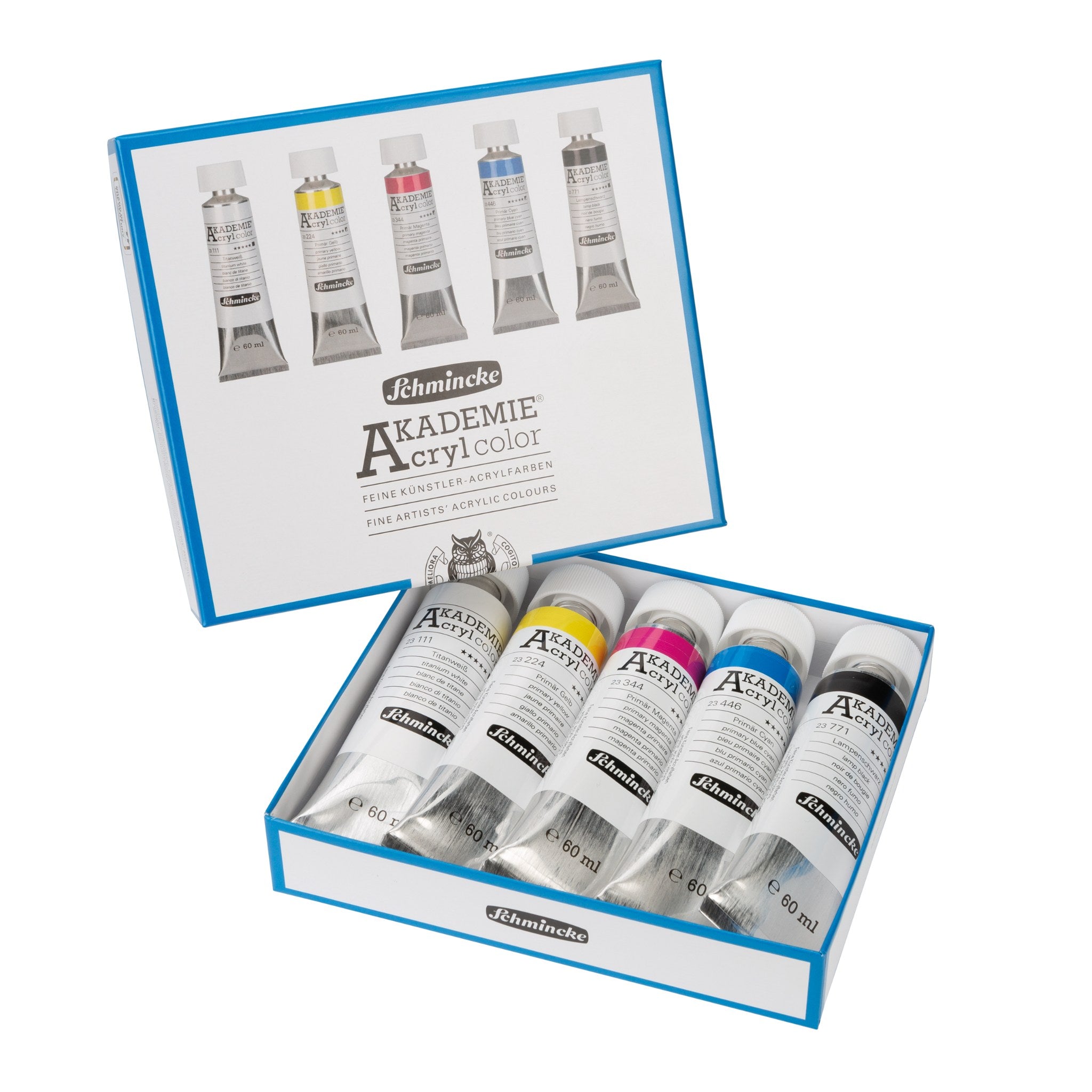AKADEMIE Acryl Kästen Kartonset, Primärset 5 x 60 ml