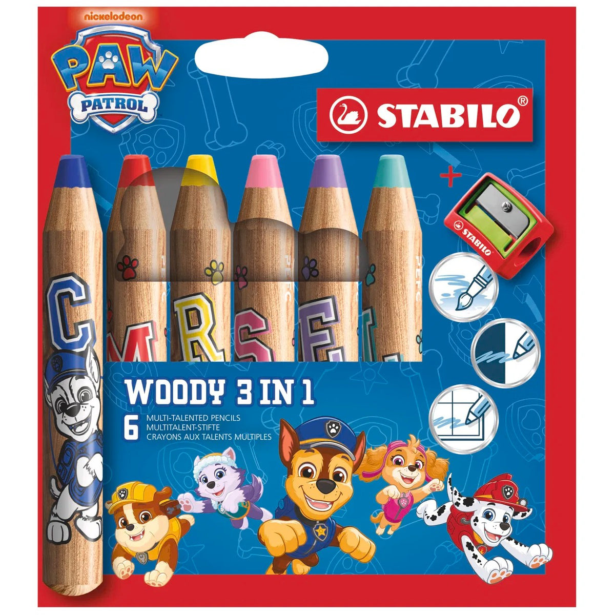 Multitalent-Stift STABILO® woody 3 in 1 PAW Patrol Etui