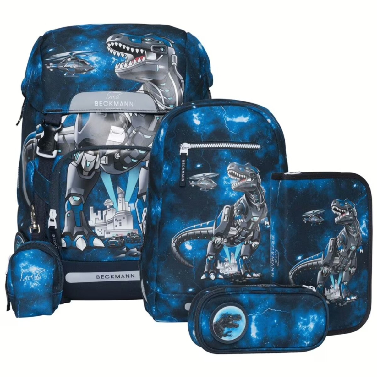 Beckmann Schulranzen Classic 6tlg. Set Tech Rex