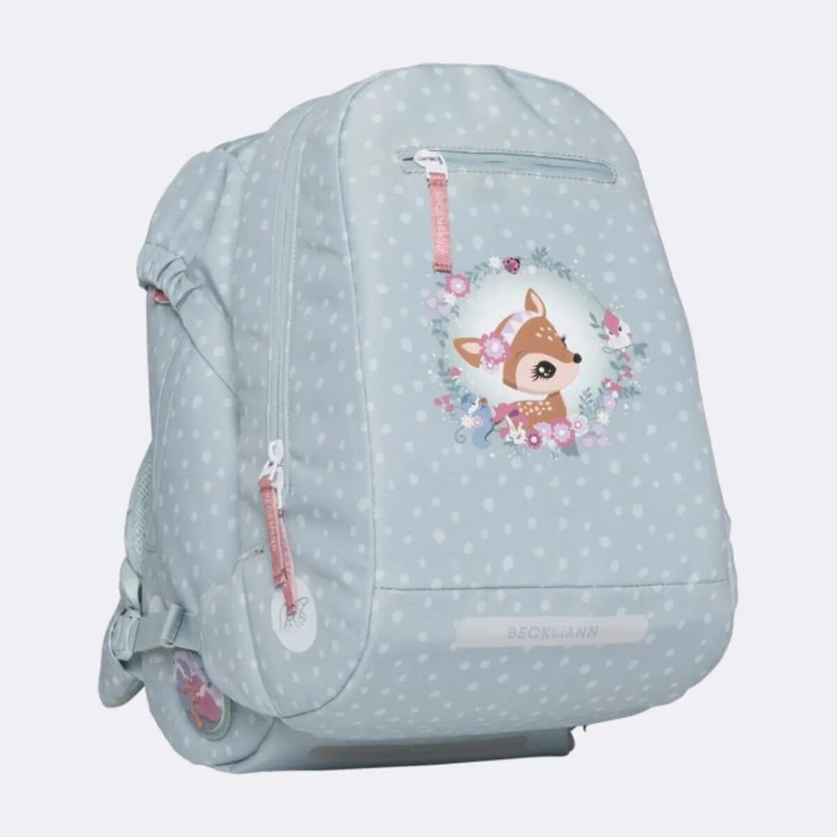 Beckmann Schulrucksack-Set Classic Forest Deer Dusty Mint, 7-teilig