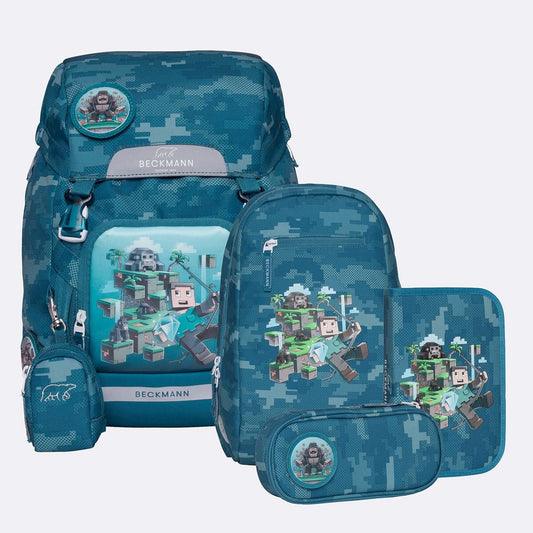 Beckmann Schulrucksack-Set Classic Jungle Game, 6-teilig