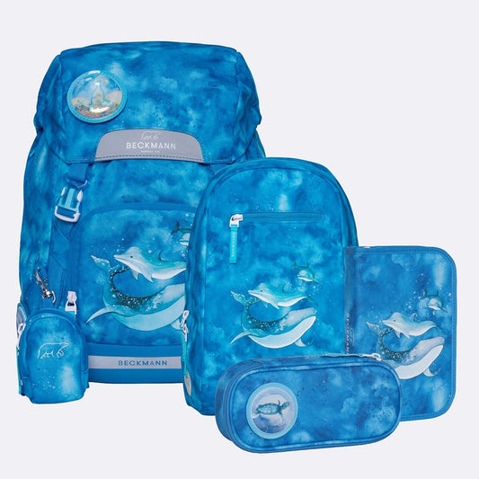 Beckmann Schulrucksack-Set Classic Ocean, 6-teilig