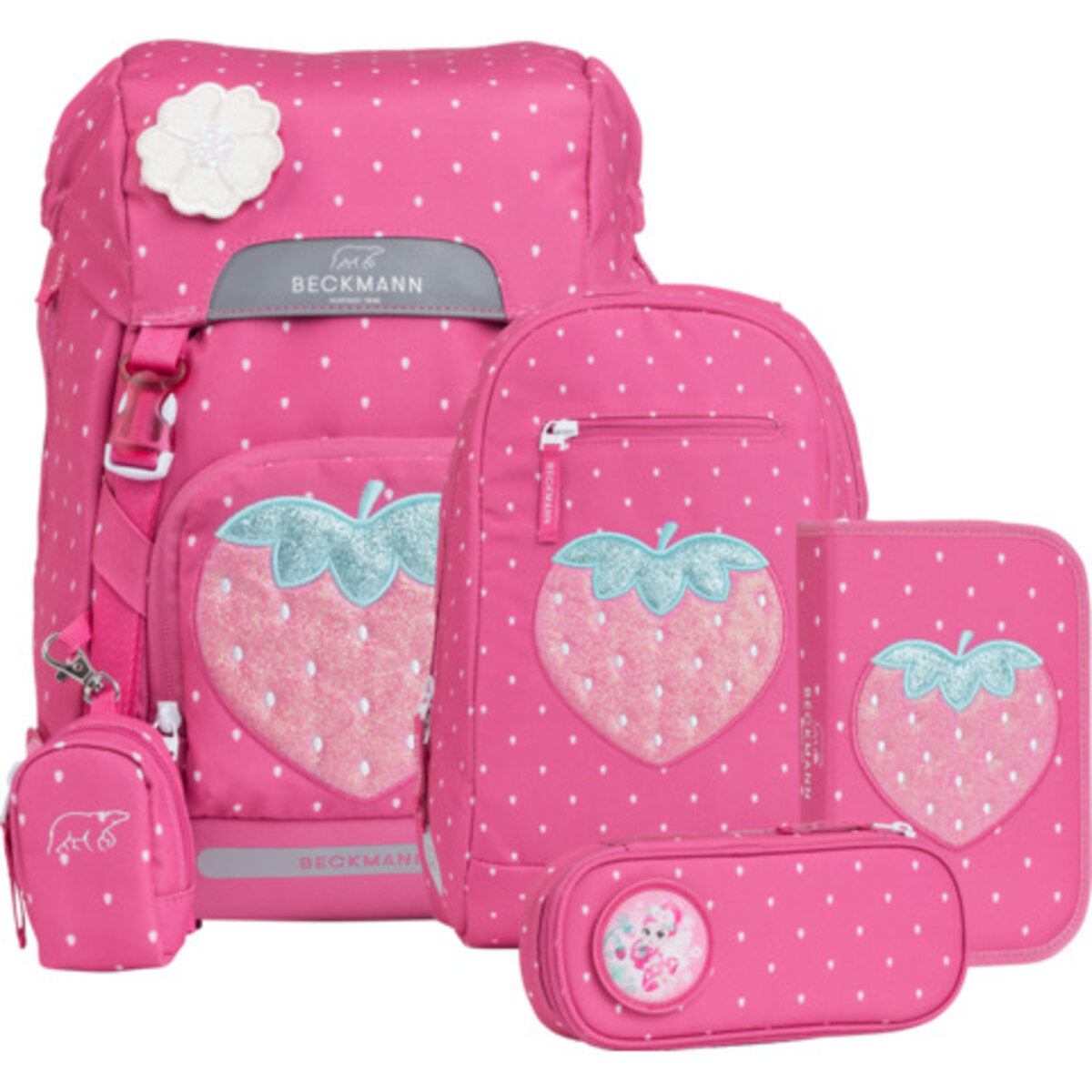 Beckmann Schultaschenset Classic Strawberry, 6-teilig