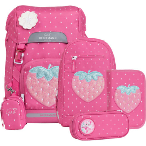 Beckmann Schultaschenset Classic Strawberry, 6-teilig