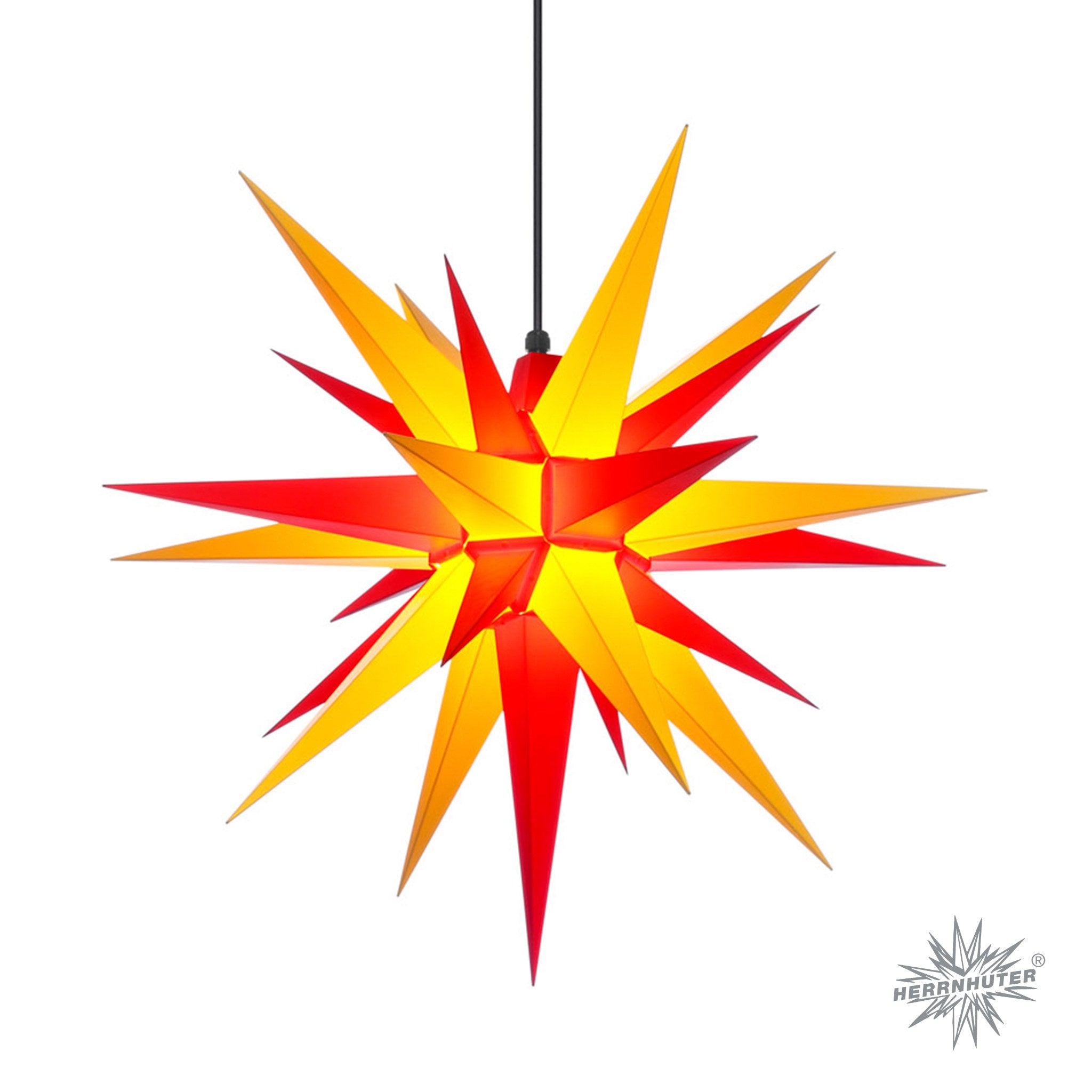Herrnhuter Stern A7 gelb/rot, ca. 68cm, Plastik