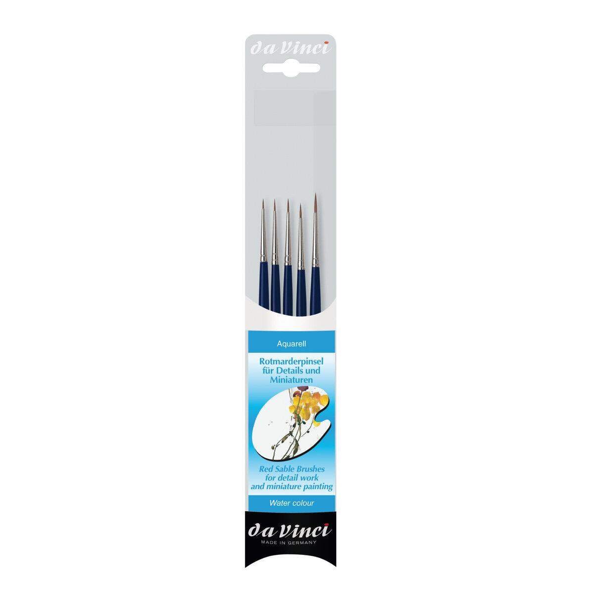 Da Vinci Pinselset Rotmarder Aquarell 5-teilig