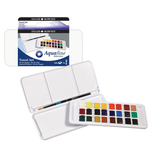 Daler-Rowney Aquarellfarben Studio Set Aquafine 24x 1/2 Näpfchen