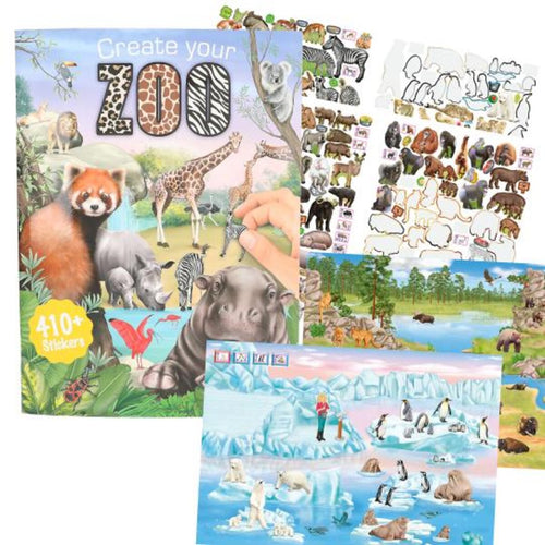 Depesche Create your Zoo Malbuch mit Stickern