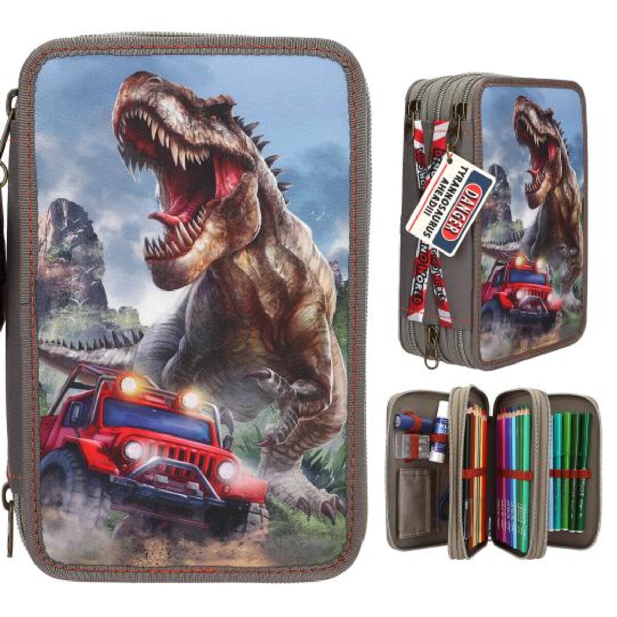 Depesche Dino World 3 Fach Federtasche NEW WORLD
