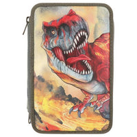 Depesche Dino World 3 Fach Federtasche mit 3-D Effekt grün