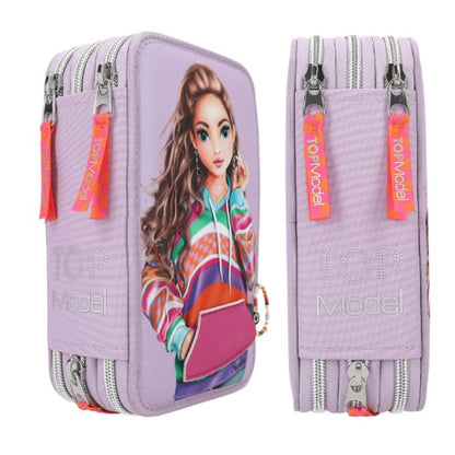 Depesche TOPModel 3-Fach  Federtasche mit appliziertem Smartphone JOY