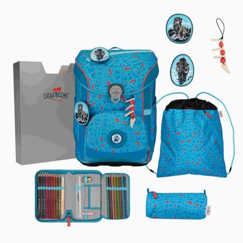 DerDieDas ErgoFlex Easy Superflash Schulranzen-Set 5tlg. Blue Ice 21 Liter