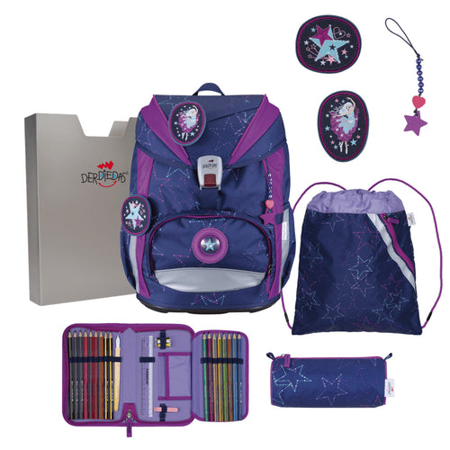 DerDieDas ErgoFlex Light LED Schulranzen-Set 5tgl. Dancing Star 22 Liter