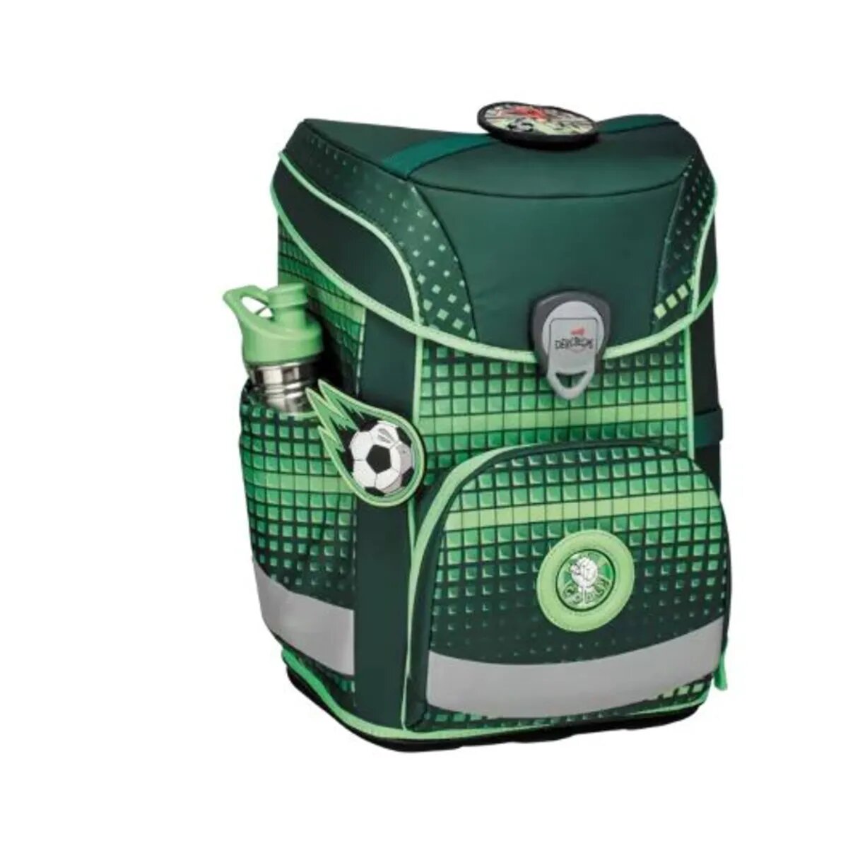 DerDieDas Schulranzen-Set Ergoflex Easy Soccer Green, 5-teilig