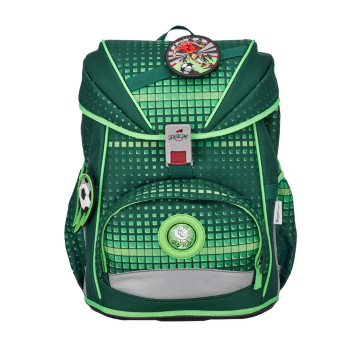 DerDiesDas Schulranzen-Set Ergoflex Soccer Green, 5-teilig