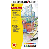 Eberhard Faber Aquarellfarbstift 12er, inklusive Blechetui und Pinsel - Produktansicht bei Farbe und mehr