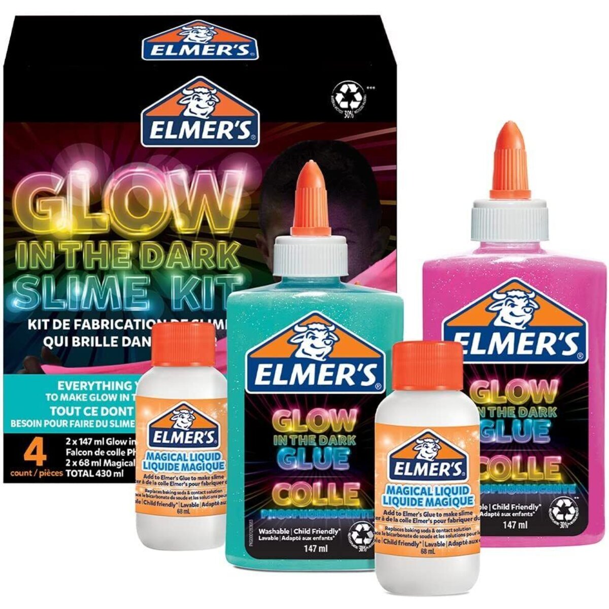 Elmer´s DIY-Slime Set Glow in the Dark, 4-teilig