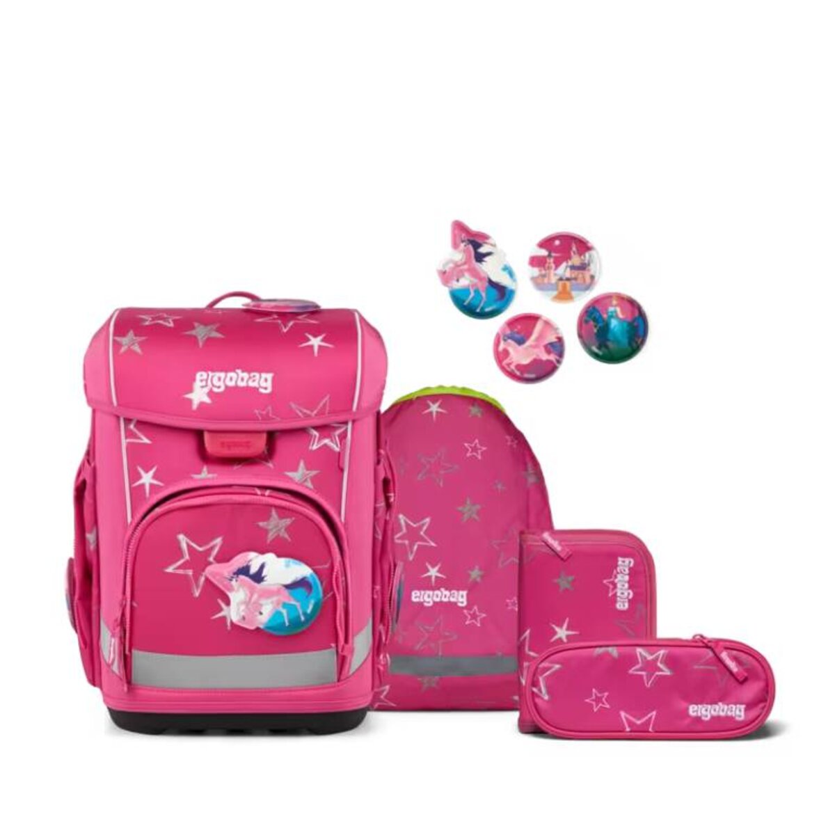 ergobag cubo light Schulranzen-Set SternzauBär Rosa 5-teilig 19 Liter