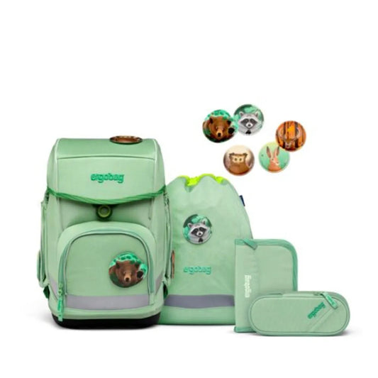 ergobag CUBO Eco Hero Schulrucksack-Set WaldBärwohner, 5-teilig