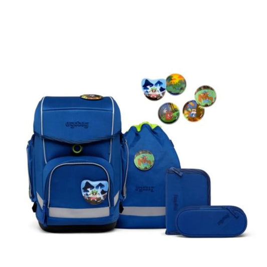 ergobag CUBO Eco Hero Schulrucksack-Set WaldmonstBär, 5-teilig