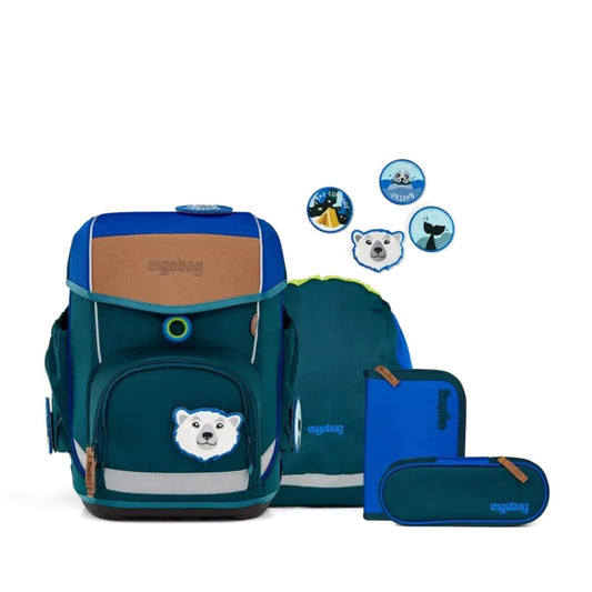 ergobag CUBO Schulranzen-Set ArktisforschBär, 5-teilig