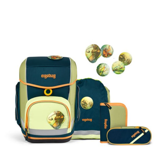 ergobag CUBO Nature Explorer Edition Schulrucksack-Set EntdeckBär, 5-teilig