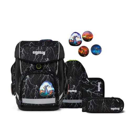 ergobag CUBO Schulrucksack-Set Super ReflektBär, 5-teilig
