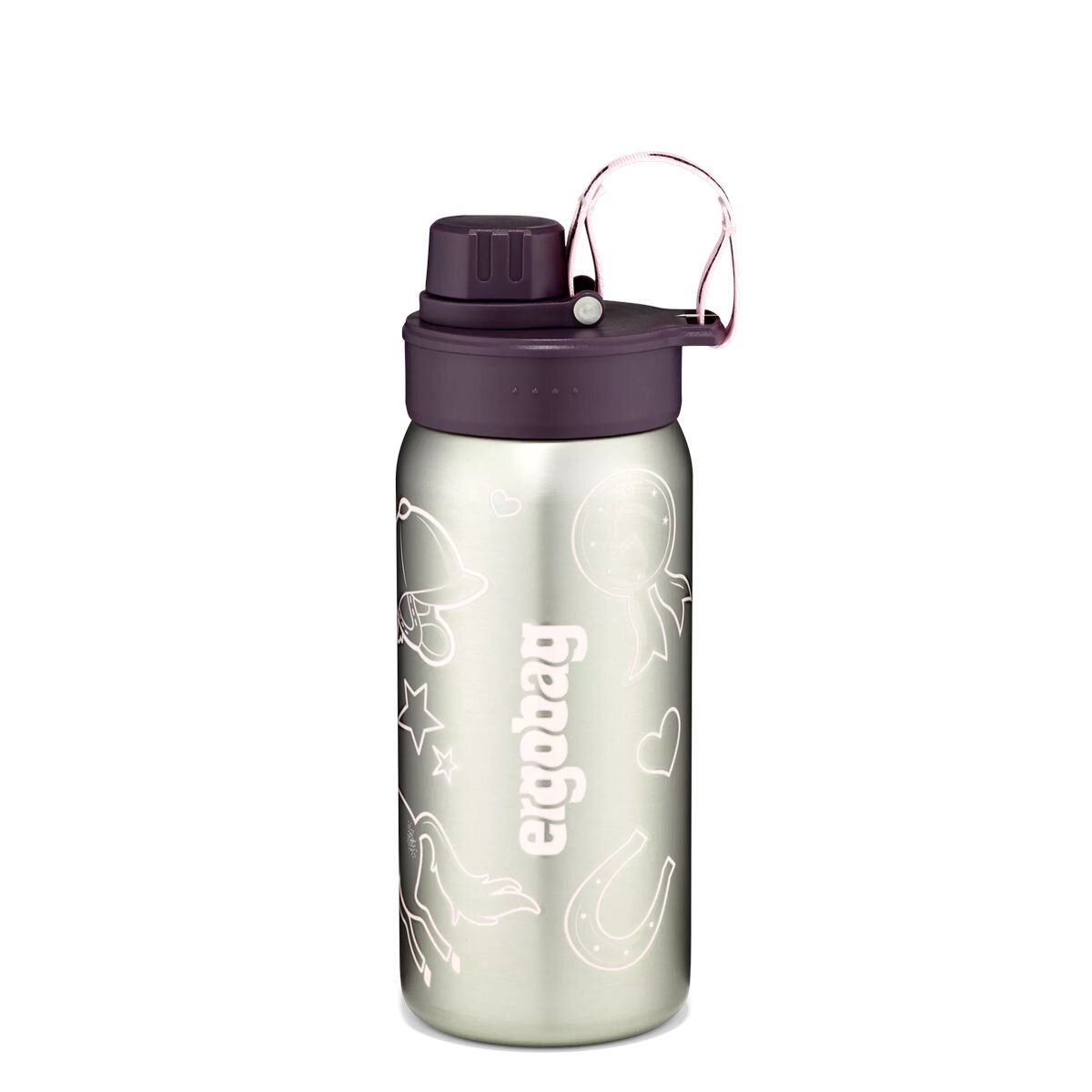 ergobag Edelstahl Trinkflasche Lila, 500 ml