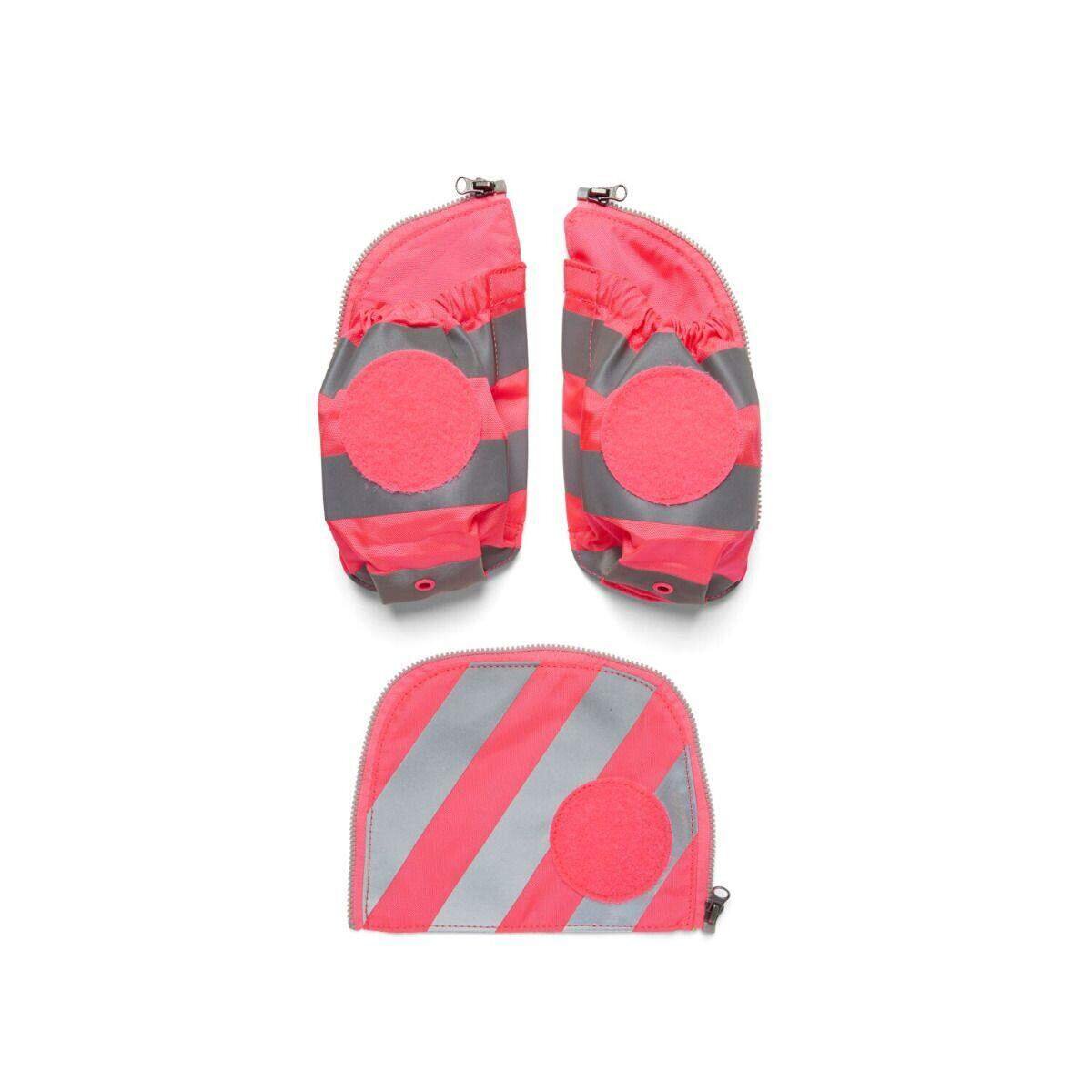 ergobag Fluo Seitentaschen Zip-Set mit Reflektorstreifen, pink, 3-teilig