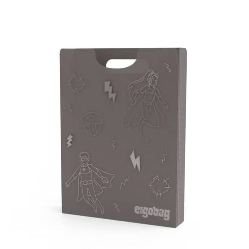 ergobag Heftebox mit Griff Superheld DIN A4 grau 24 x 31 x 5 cm