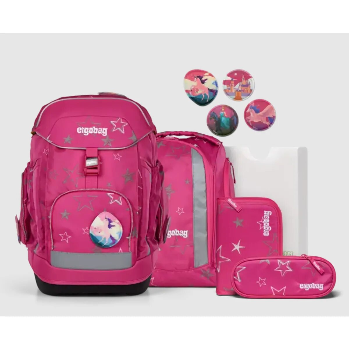 ergobag MAXI Set Schulranzen-Set SternzauBär, 6-teilig Rosa 24 Liter