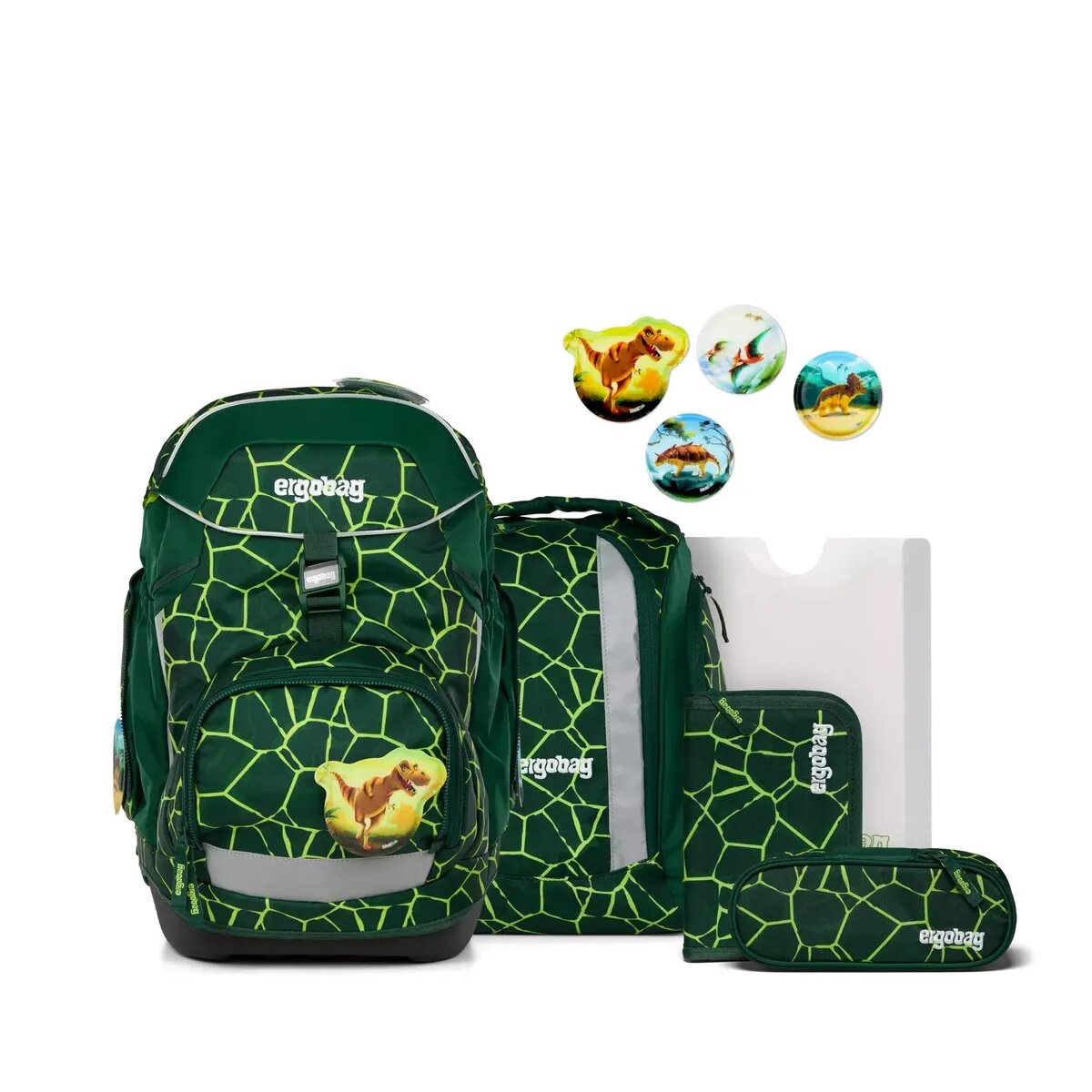 ergobag Pack Set Schulranzen-Set BärRex, 6-teilig grün 20 Liter
