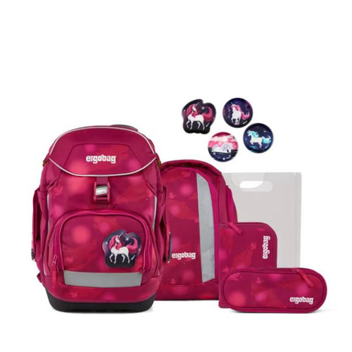 ergobag pack Schulranzen-Set MondzauBär rosa 20 Liter 6-teilig