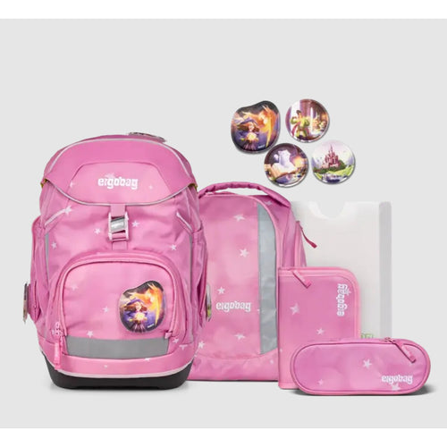 ergobag PACK Set Schulranzen-Set WolkenzauBär, 6-teilig Rosa 20 Liter
