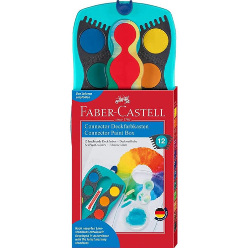 Faber-Castell 125003 Farbkasten Connector mit 12 Farben und Deckweiß