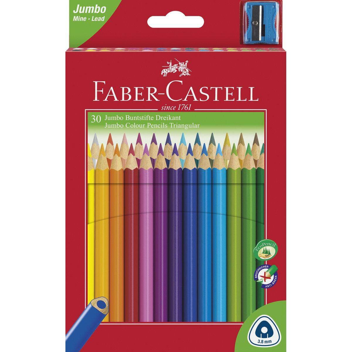 Faber-Castell Buntstifte Jumbo Triangular, 30er Kartonetui