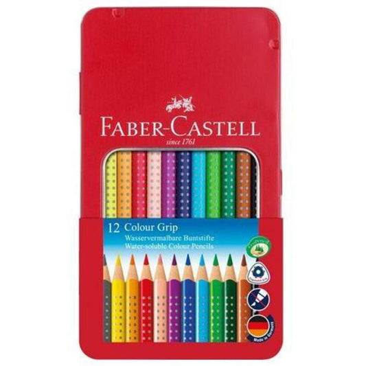 Faber-Castell Farbstift Colour GRIP, 12 Farben im Metalletui