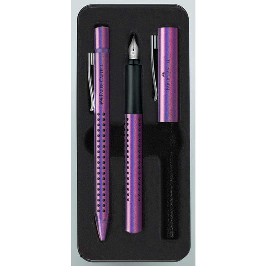 Faber-Castell Füller/Kugelschreiber Set Grip Edition Glam violet