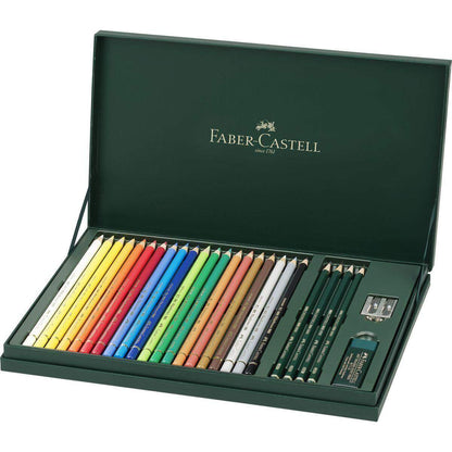 Faber-Castell Geschenkset Mixed Media Polychromos, 20 Stifte mit Zubehör