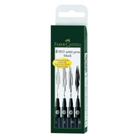 Faber-Castell Pitt Artist Pen Tuschestift, 4er Etui, schwarz