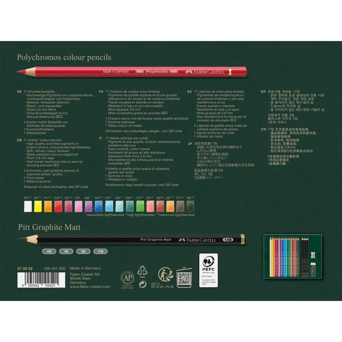 Faber-Castell Polychromos & Pitt Graphite Matt Geschenkset, 23er