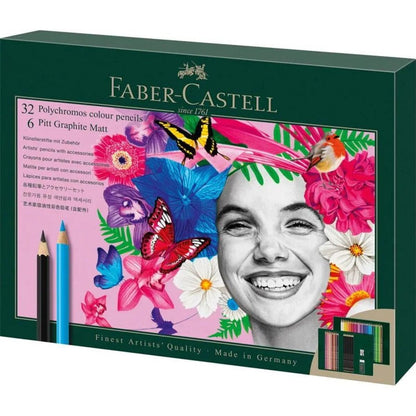 Faber-Castell Polychromos & Pitt Graphite Matt Geschenkset, 40er
