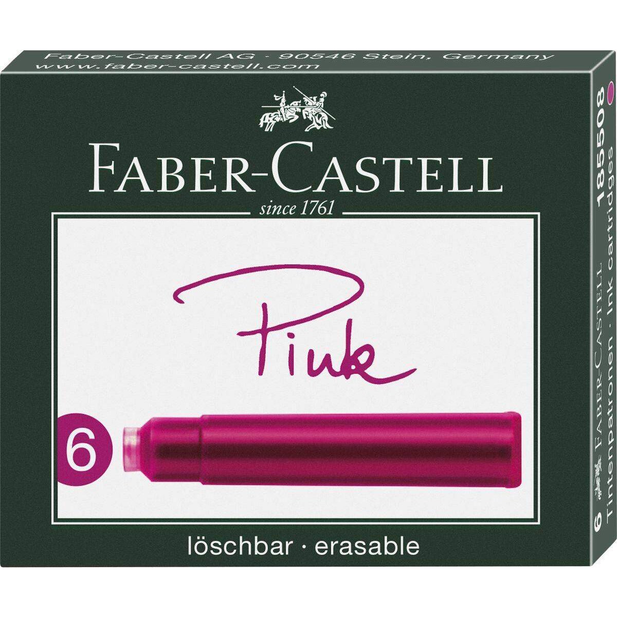 Faber-Castell Tintenpatrone für Füllhalter Standard, pink, 6 Stück
