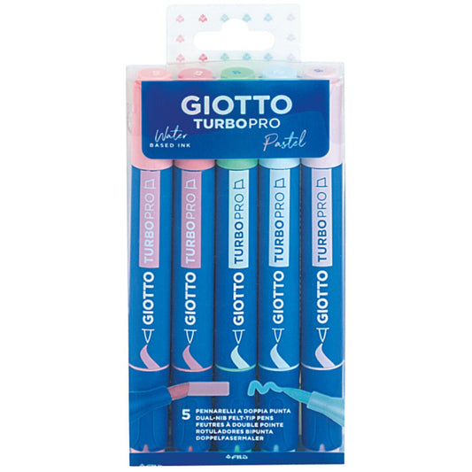 GIOTTO Doppel-Fasermaler Turbo Pro Pastel 5 Stück